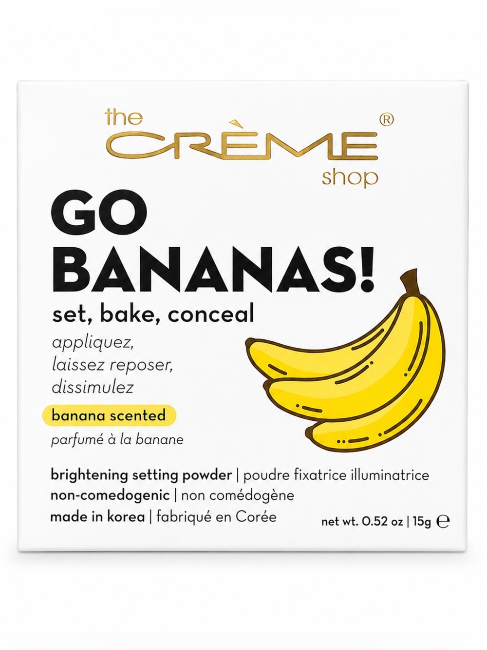 The Crème Shop Go Bananas Brightening Setting Powder - Set Bake and conceal